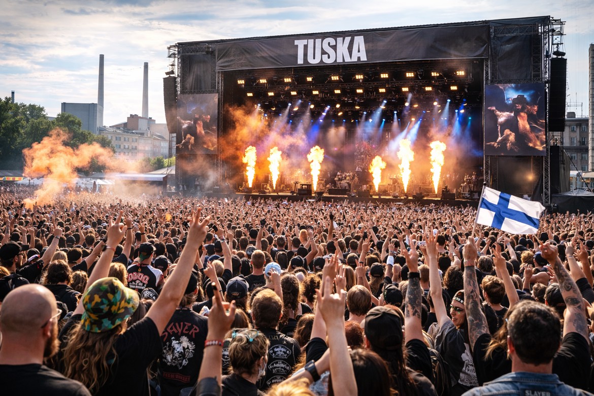 Tuska festin riehakas tunnelma.