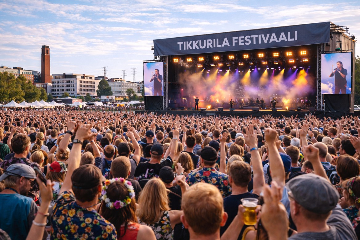 Tikkurila Festivaali ilta-auringossa.