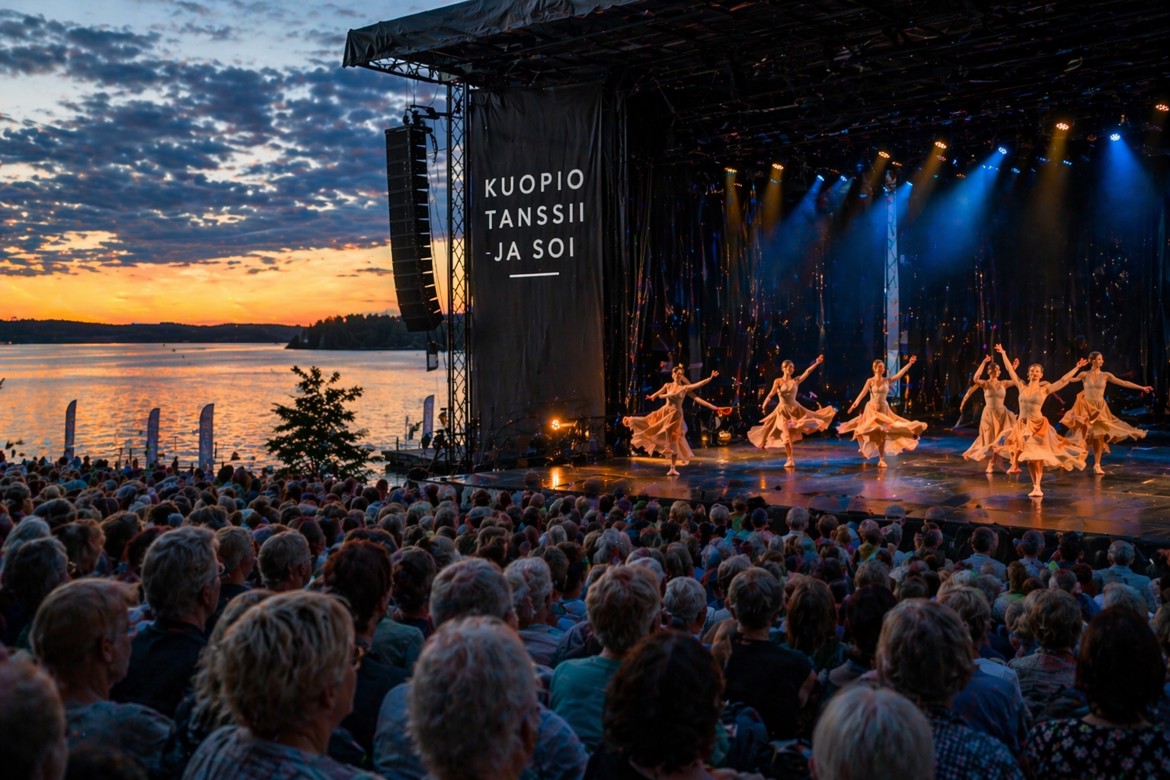 Tanssia ja musiikkia Kuopiossa.