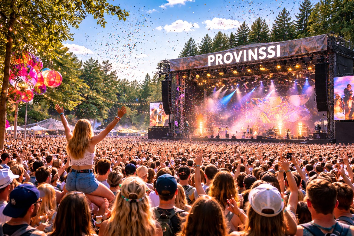 Provinssi-festivaali auringonpaisteessa.