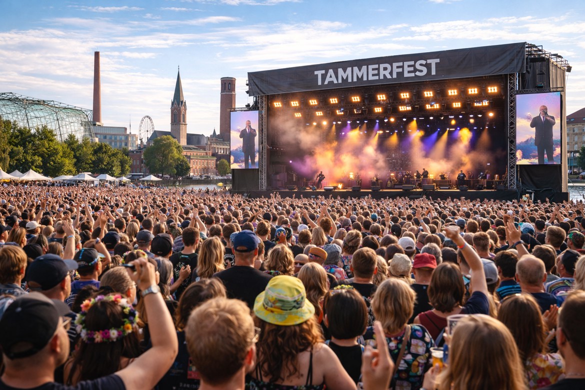 Kesäinen festaripäivä Ratinanniemessä.