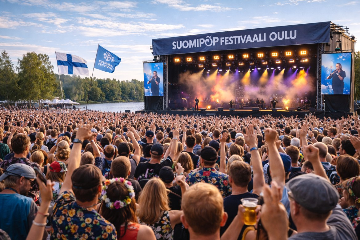 Suomipop Festivaali Oulussa kesäpäivänä.