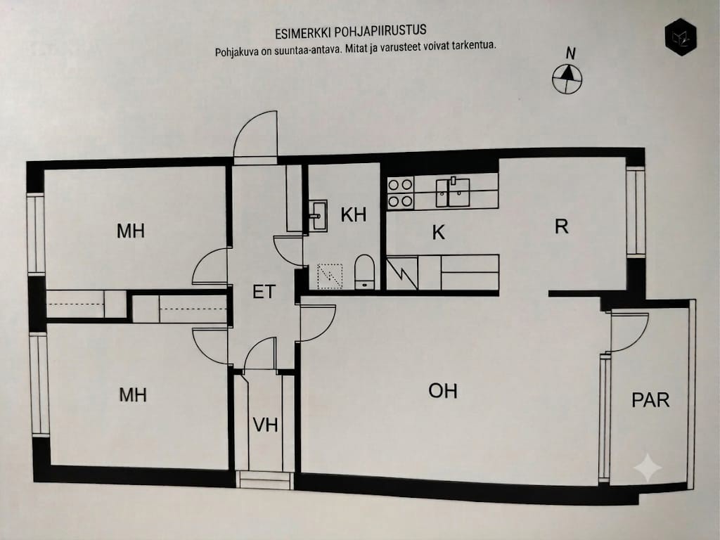Festarimajoitus Jyväskylä: 3h+k, 66,0 m²